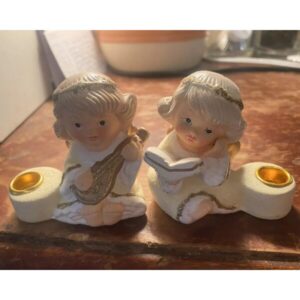 Angel Candle Holders Mini Candles Christmas Religious Collectible Holidays Cute