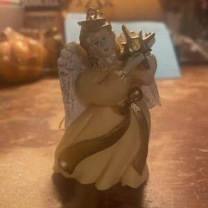 Angel Ornament Christmas Tree Holiday Winter Yellow And Gold Hanging Xmas
