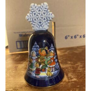 Avon 1987 Christmas Collectors Bell Cobalt Blue Snowflake Handle Holiday Shelf