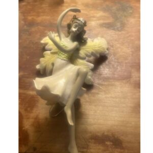 Dancing Fairy Ornament Yellow Glitter Hanging Collectible Holiday Birthday
