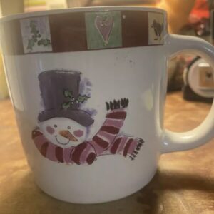 Gibson Snowman Christmas Coffee Mug Cup Winter Snow Holiday Porcelain Cocoa Tea