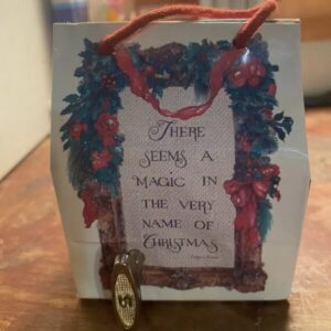 Gift Bag Christmas Ornament Music Box Plays Joy To The World Holiday Collectible
