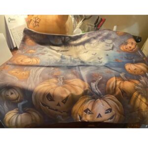 Halloween Pillow Covers Set Of 2 Bats Flying W/pumpkins (Pillow Not Included)