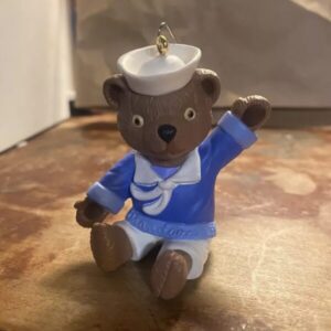 Navy Bear Ornament Hallmark Christmas Holiday Collectible Military Sailor Hangs