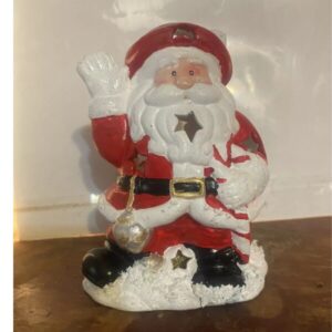 Santa Candle Holder With Battery Candle St. Nicholas Christmas Decorative