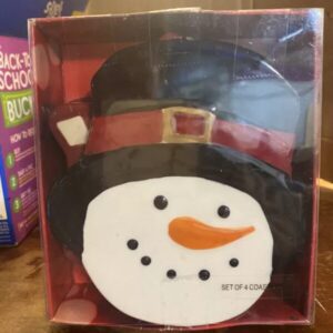 Santa Coasters Set Of 4 Multicolored Hand Painted Porcelain Christmas Winter