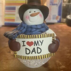 Snowman Ornament Lights Up I Love My Dad Christmas Holiday Hanging Battery Inc