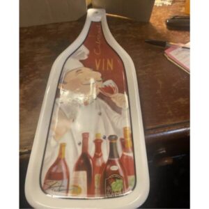 Wine Bottle Shaped Spoon Rest Chef Tasting Wine Counter Art Ceramic Multicolor
