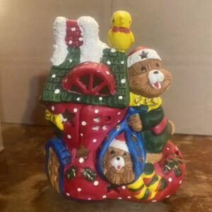 Christmas Stocking Christmas Candle Holder Decor Porcelain Tea Candle Included