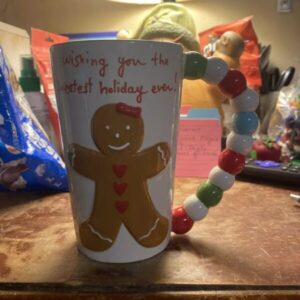 Gingerbread Mug 16oz No Empty Christmas Mug Holiday Porcelain Collectible Xmas