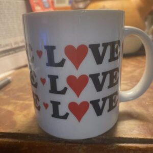 Love Coffee Mug Ceramic Valentines Day Cocoa Tea Hot Drinks Kitchen Serving