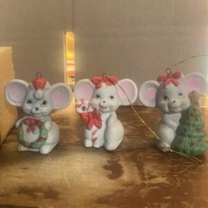 Merry Christmas Mice Figurines Set of 3 Christmas Around the World Holiday Set