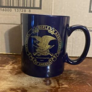 NRA Coffee Mug National Rifle Association Ceramic 10oz Dark Blue Set Of 2