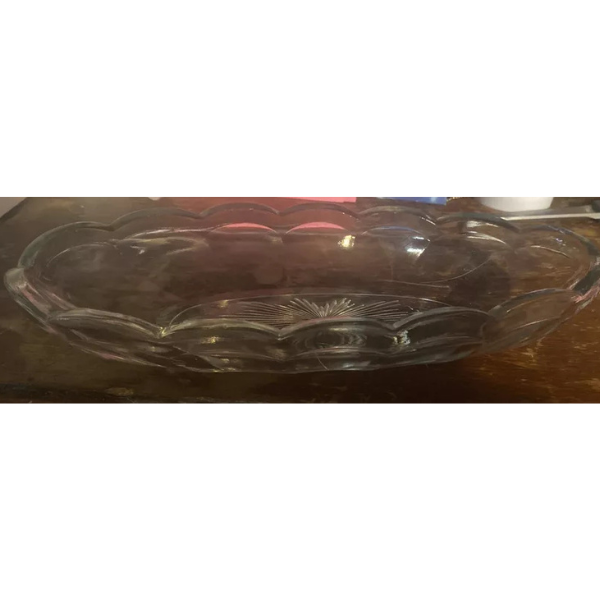 Oval Celery Dish Clear Glass Vintage Kitchen Serving Cucumber Slices Tomatoes - Image 2