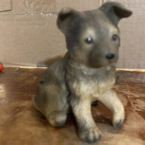 German Shepherd Puppy Figurine Porcelain Sitting Canine Dog Lover 3" Tall