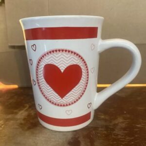 Red Heart Mug Royal Norfolk 12 Oz Large & Small Hearts Valentines Day Gift Lover