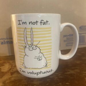 Easter Coffee Mug Humorous It Reads I’m Not Far I’m Voluptuous Tea Cocoa Cup